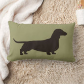 かわいいダックスフント犬のシルエットのウインナー犬の恋人 ランバークッション (ブランケット)