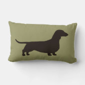 かわいいダックスフント犬のシルエットのウインナー犬の恋人 ランバークッション (裏面)