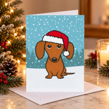 かわいいダックスフント サンタ ウィーナードッグ クリスマス