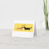 かわいいダックスフンドのキス | ウィーナードッグ大好きカード カード (正面)