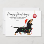 かわいいダックスフンドのライトがペット愛好家のクリスマスを彩る フラットカード シーズンカード (正面)