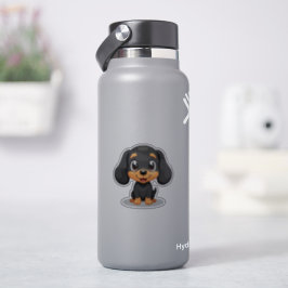かわいいダックスフンドの子犬 - チビスタイル シール