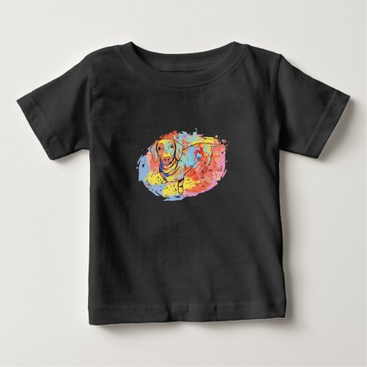 かわいいダックスフンド ベビーTシャツ (正面)