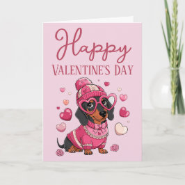 かわいいダックスフンド 犬以上に素敵なバレンタインカード シーズンカード