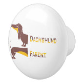 かわいいダックスフンド 長期の犬の親 セラミックノブ (右)