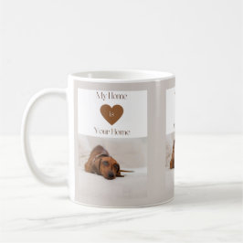 かわいいダックスフンド My Home Is Your Home ドッグギフト コーヒーマグカップ
