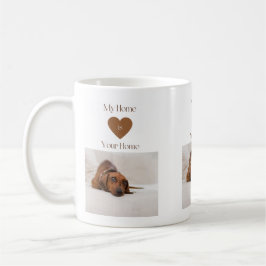 かわいいダックスフンド My Home Is Your Home ドッグギフト コーヒーマグカップ