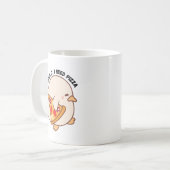 かわいいダックピザ愛好家 コーヒーマグカップ (正面左)