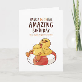 かわいいダックプンダッキングアメージングおもしろい誕生日 カード