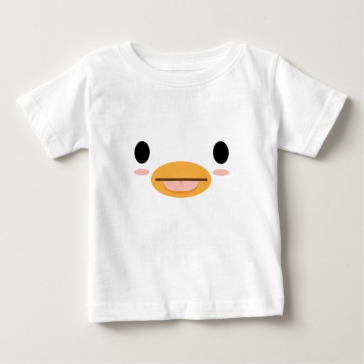 かわいいダック舌「深刻になるにはかわいい」。 ベビーTシャツ (正面)