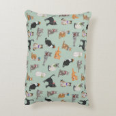 かわいいダッパー猫ちゃん猫パターン アクセントクッション (裏面(縦))