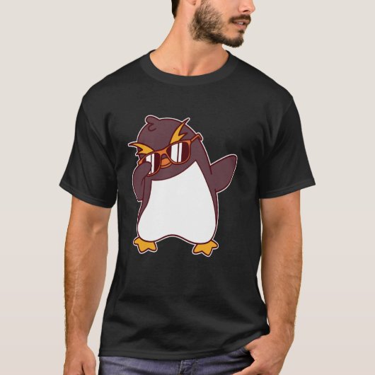 かわいいダビングマカロニペンギン Tシャツ (正面)