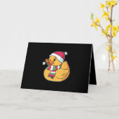 かわいいダブダッククリスマス カード (黄色い花)