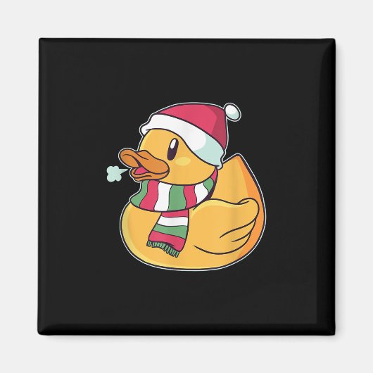 かわいいダブダッククリスマス マグネット (正面)