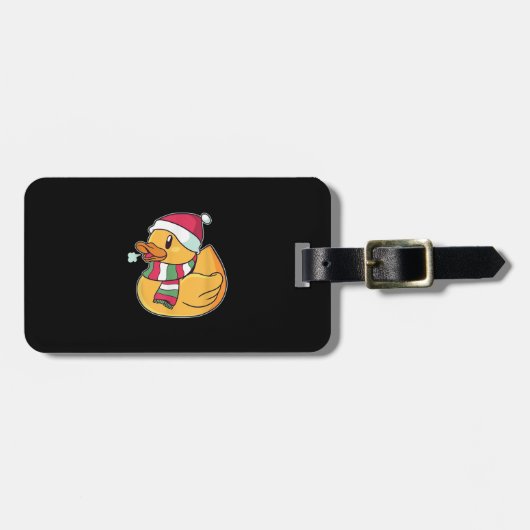 かわいいダブダッククリスマス ラゲッジタグ (正面横)