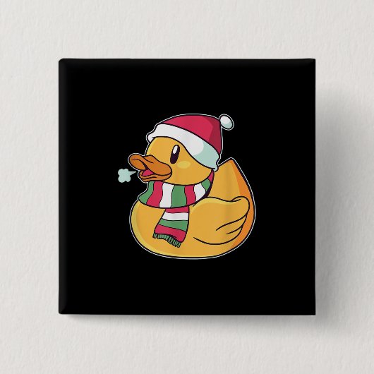 かわいいダブダッククリスマス 缶バッジ (正面)