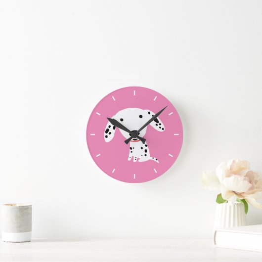 かわいいダルマチアンパピーカワイルベビーアニマルデザイン ラウンド壁時計 (ホーム)