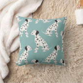 かわいいダルマティアンとシームレスな柄 クッション (ブランケット)