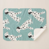 かわいいダルマティアンとシームレスな柄 シェルパブランケット (正面(横))