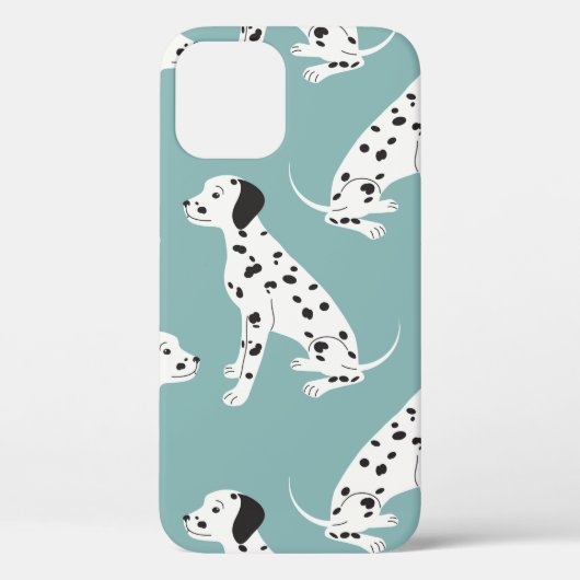 かわいいダルマティアンとシームレスな柄 Case-Mate iPhoneケース (裏面)