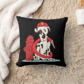 かわいいダルマティアンの子犬消防士消防士 クッション (ブランケット)