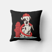 かわいいダルマティアンの子犬消防士消防士 クッション (裏面)