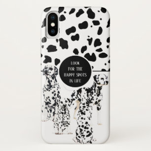 かわいいダルマティアンズ黒と白のハッピースポット iPhone X ケース