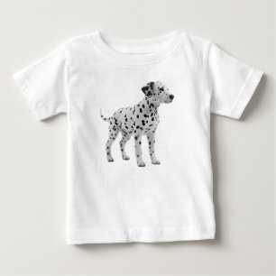 かわいいダルメシアンの子犬がひとりで立っている ベビーTシャツ