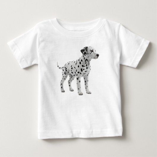かわいいダルメシアンの子犬がひとりで立っている ベビーTシャツ (正面)