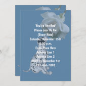 かわいいダルメシアンの子犬がバラの動物パーティー 招待状 (正面/裏面)