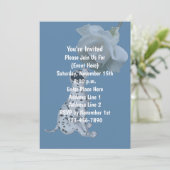 かわいいダルメシアンの子犬がバラの動物パーティ 招待状 (スタンド正面)