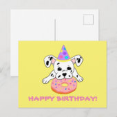 かわいいダルメシアンの子犬とドーナツのポストカード ポストカード (正面/裏面)