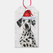 かわいいダルメシアン犬のクリスマス ギフトタグ (正面)