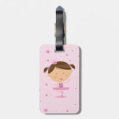 かわいいダンサーのバレリーナの女の子の荷物のラベル ラゲッジタグ (裏面縦)