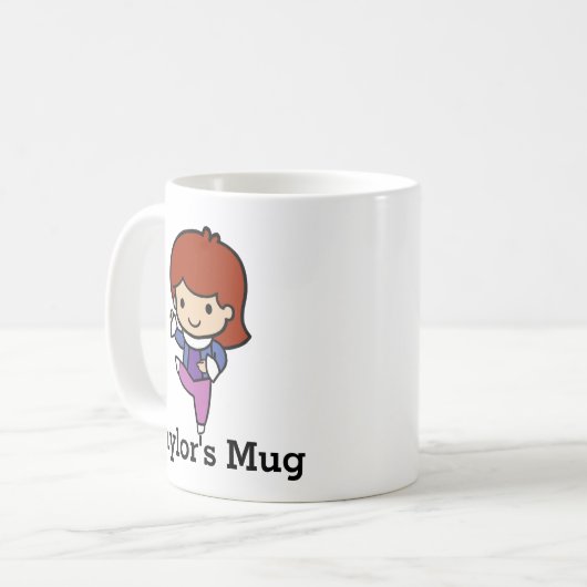 かわいいダンサー、ジャズ/バレエ コーヒーマグカップ (正面左)