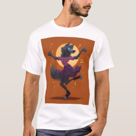 かわいいダンシング・ウェアウルフ Tシャツ