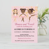 かわいいダンスとトゥワールガール誕生日パーティー 招待状 (スタンド正面)