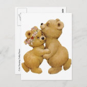 かわいいダンスをするテディベア ポストカード (正面/裏面)