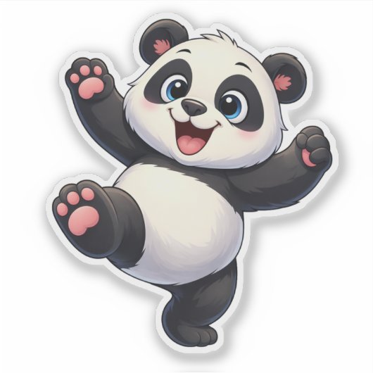 かわいいダンスパンダ カスタムカット ビニールステッカー シール (正面)