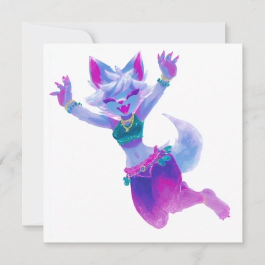 かわいいダンス誕生祝い 招待状 (正面)