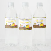 かわいいダンプトラックとディガー ペットボトルラベル (ボトル)