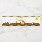 かわいいダンプトラックとディガー ペットボトルラベル (シングルラベル)