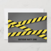 かわいいダンプトラックの建築のテーマの誕生会 招待状 (裏面)