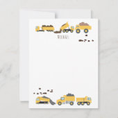 かわいいダンプトラック建築トラックキッズ ノートカード (正面)
