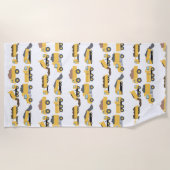 かわいいダンプトラック建築トラックボーイズ ビーチタオル (正面)