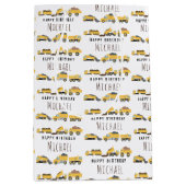 かわいいダンプトラック建築トラック名前をカスタムする ミディアムペーパーバッグ (正面)