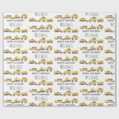 かわいいダンプトラック建築トラック名前をカスタムする ラッピングペーパー (フラット)