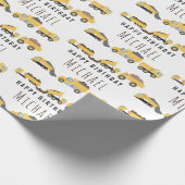 かわいいダンプトラック建築トラック名前をカスタムする ラッピングペーパー (角)