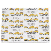 かわいいダンプトラック建築トラック名前をカスタムする ラージペーパーバッグ (正面)