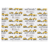 かわいいダンプトラック建築トラック名前をカスタムする ラージペーパーバッグ (裏面)